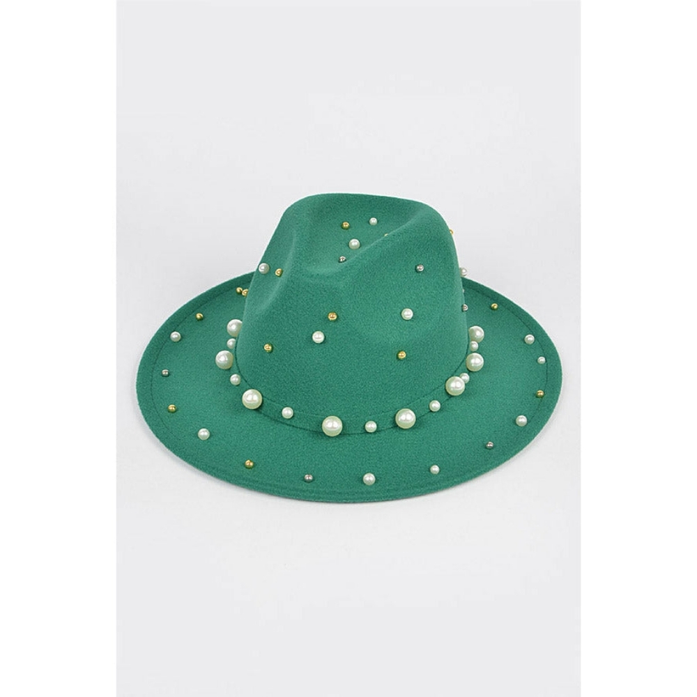Green Beaded Fedora